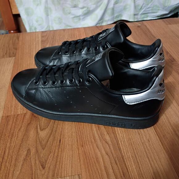 Adidas Stan Smith Athletic Sneakers Black/Silver Size 9.5 men\'s BB5156 logo main image 9